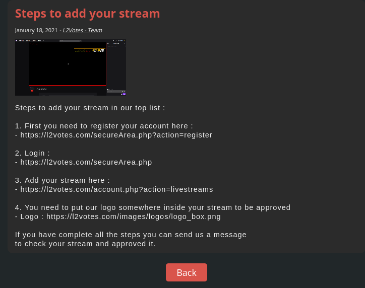 News image for L2Votes Stream Reward System Update News image for L2Votes Stream Reward System Update