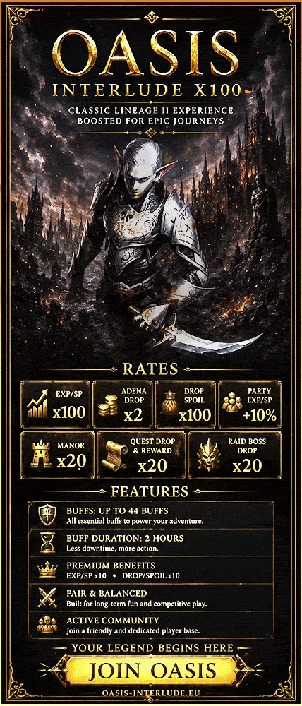 Oasis Interlude+ Lineage 2 banner